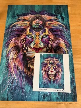 Electric Lion Vibrant Multicolor Lion 1,000 Piece Puzzle Wall Art